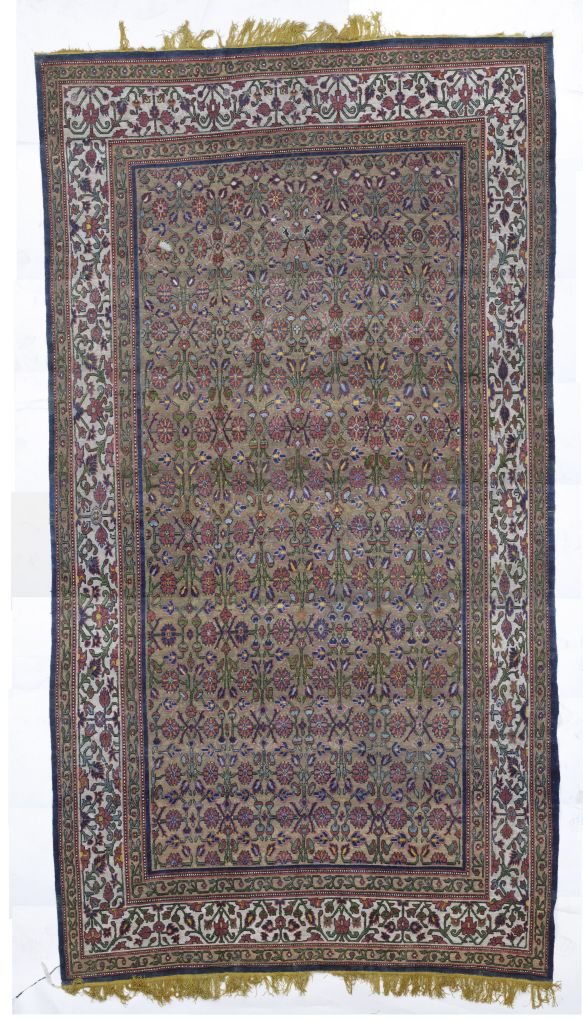 图片[1]-Tufted lotus carpet with gold and silver thread edge-China Archive